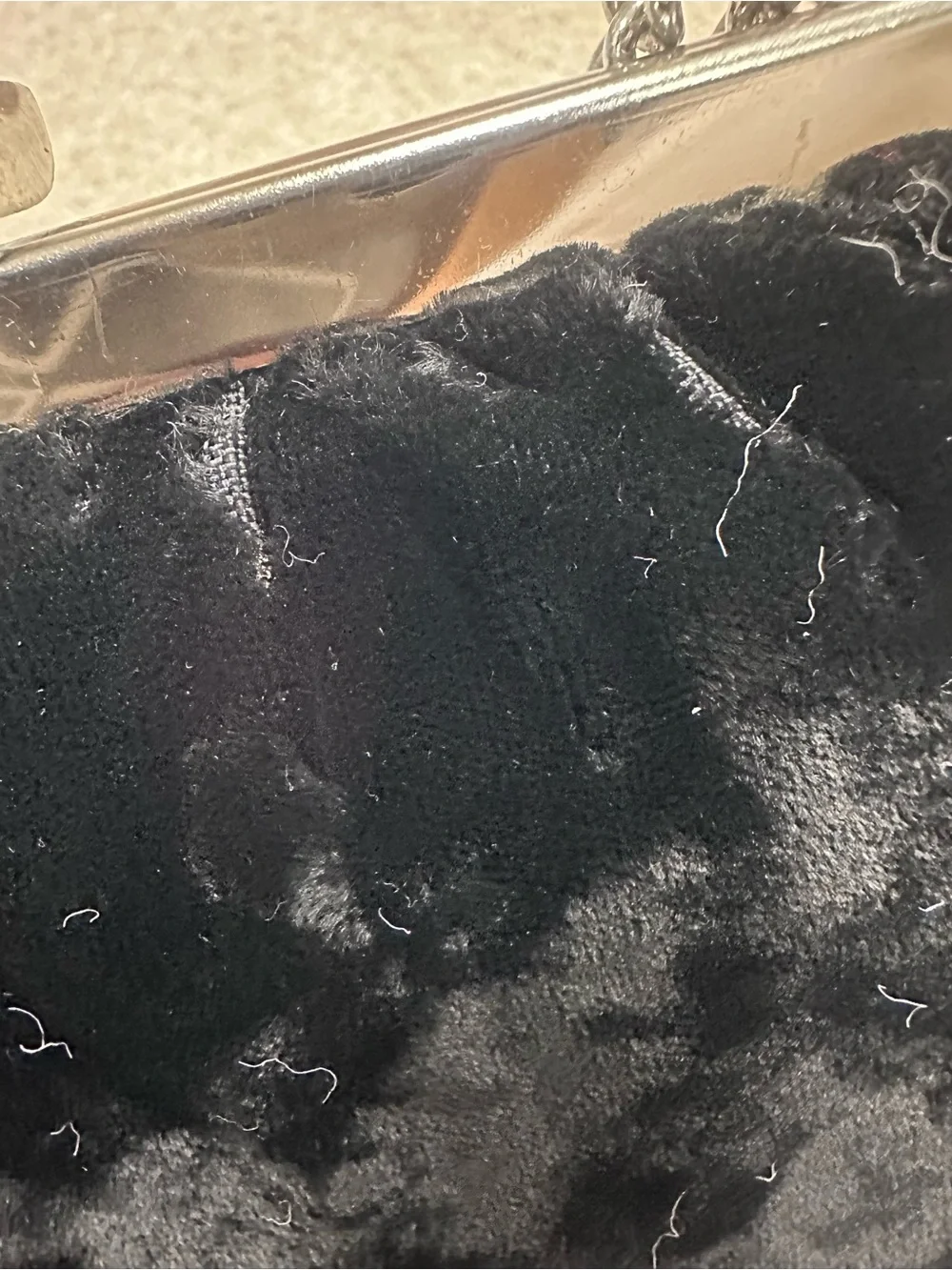 Vintage Classic Black Velvet Chain-Handle Evening Bag unbranded